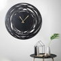 Wallity Reloj de Pared Decorativo de Metal Negro 70 x 70 cm
